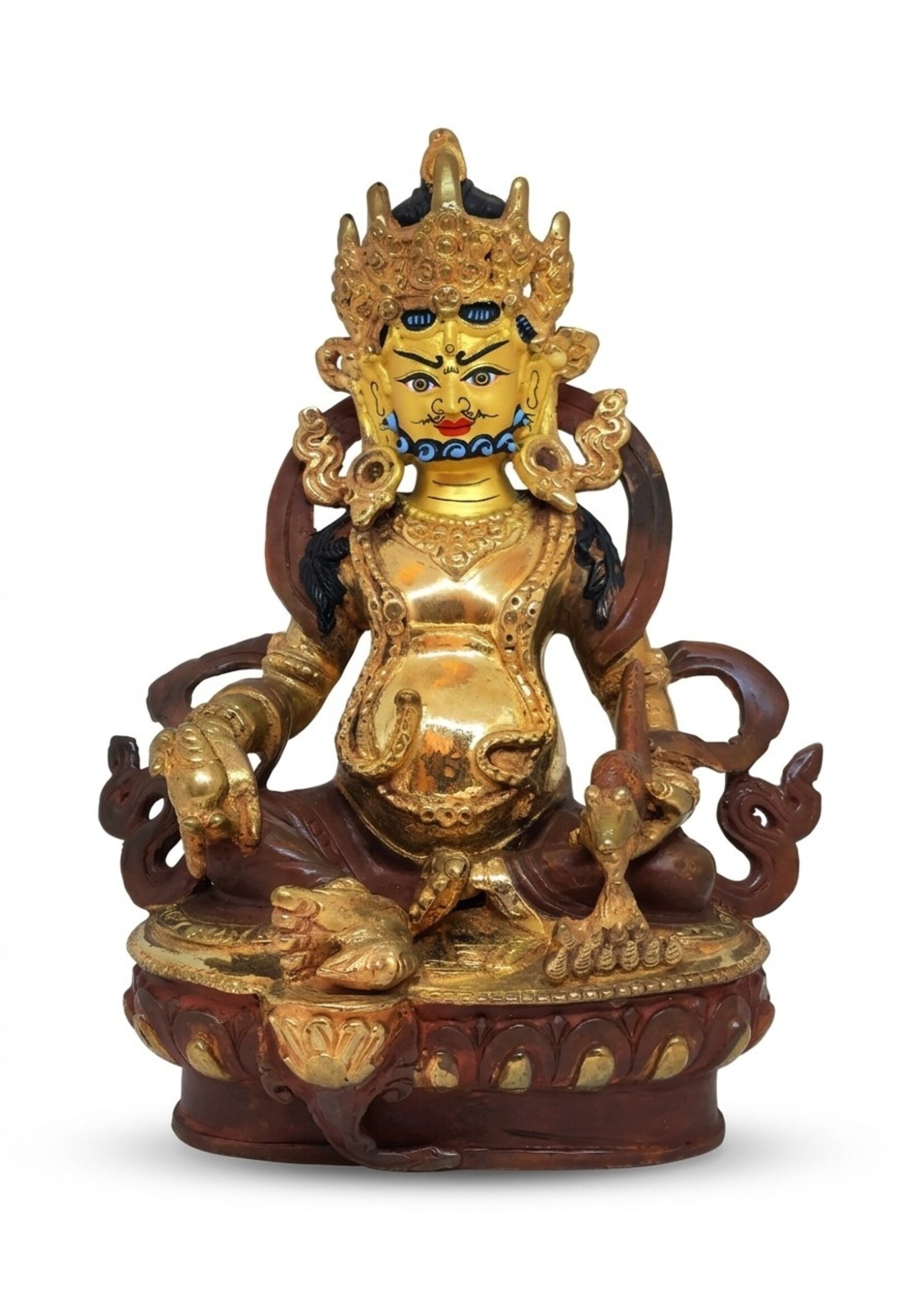 Tibetische Zambala Statue handgefertigt Kupfer Bronze vergoldet