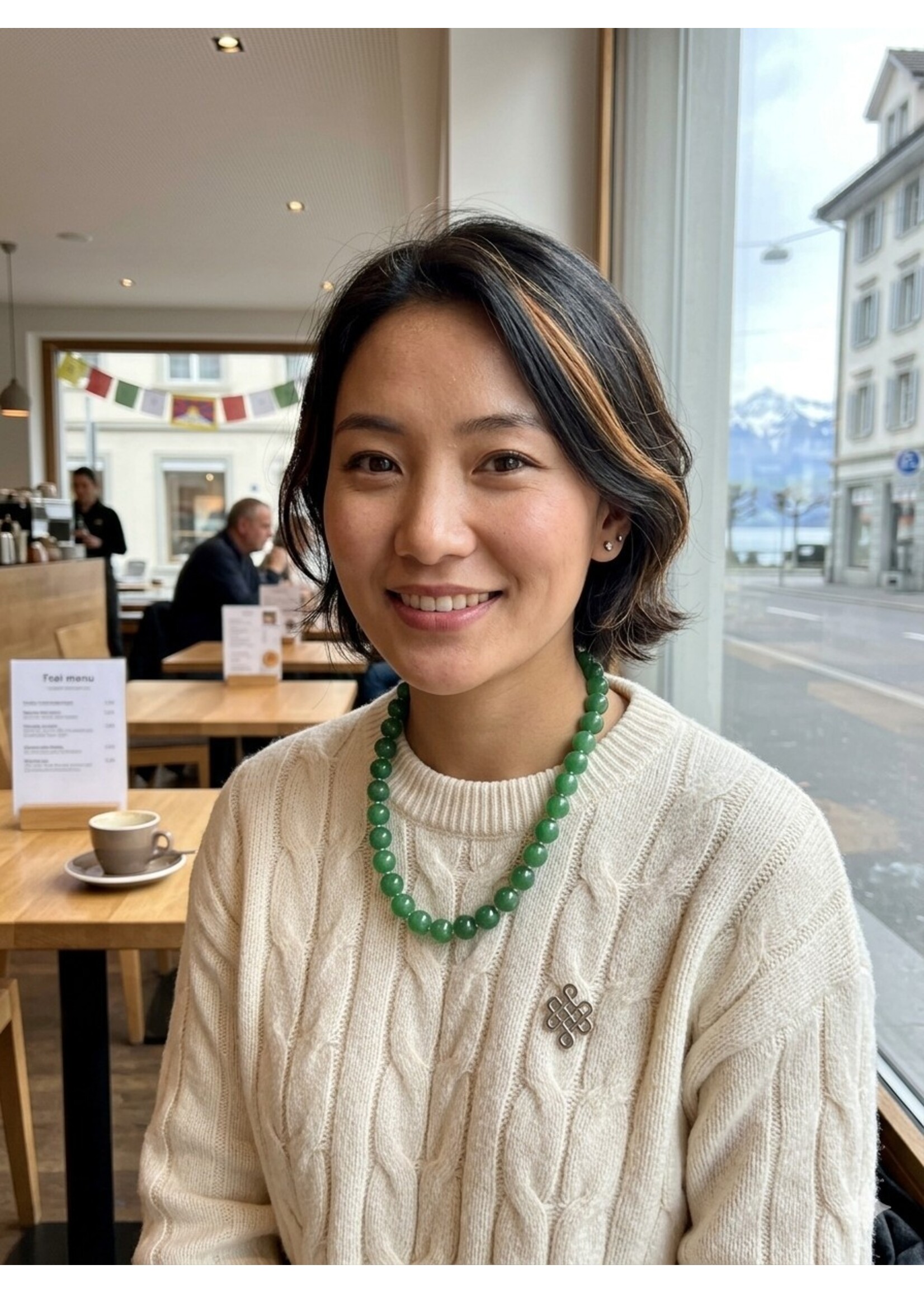 Collana in avventurina con perle da 12 mm, Armonia e naturalezza
