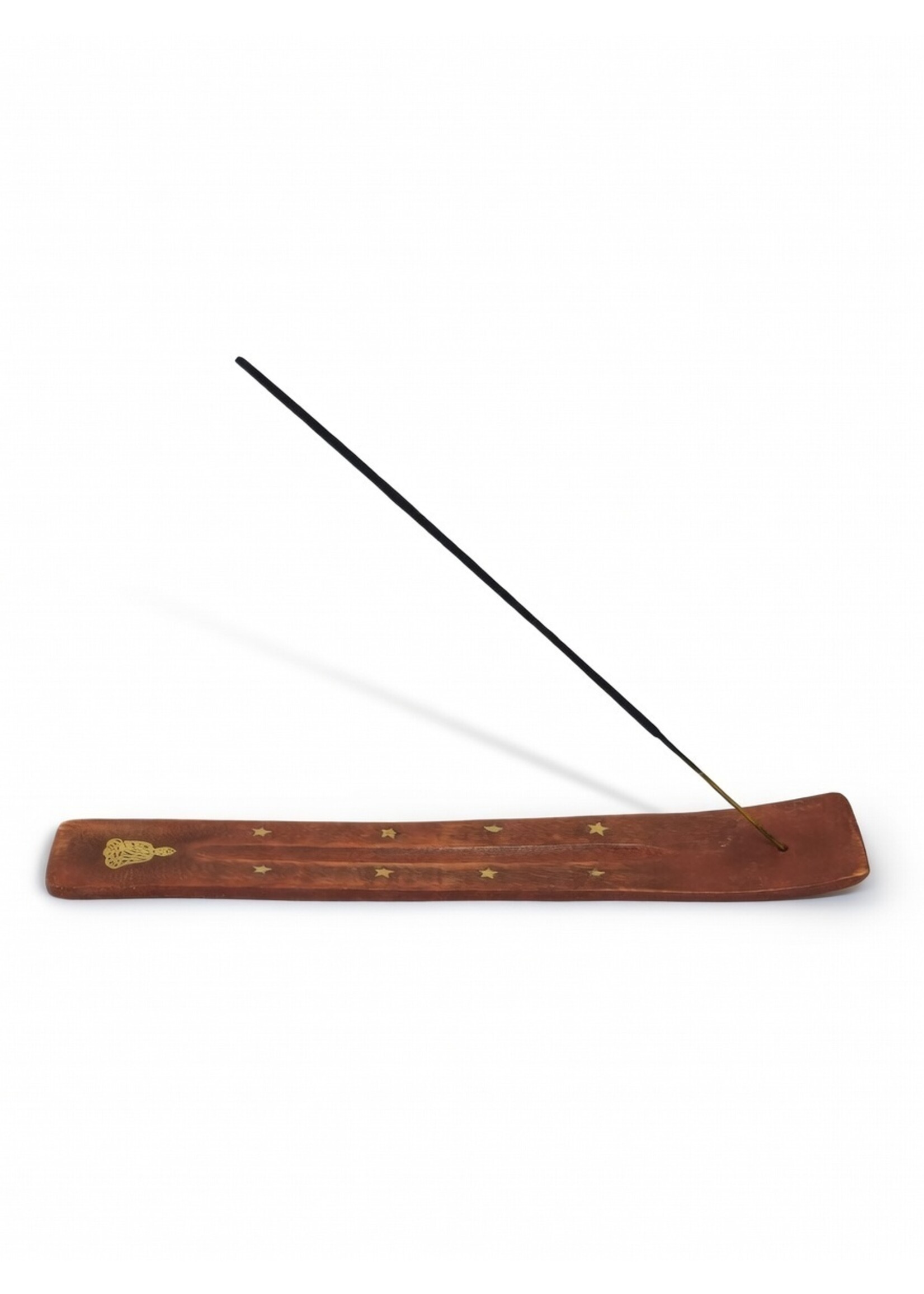 Räucherstäbchenhalter Holz mit Buddha und Sternen