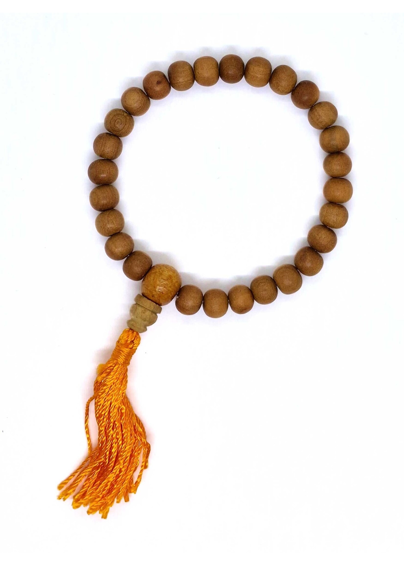 Mala Armband aus Naturholz, handgefertigt in Nepal, 27 Perlen