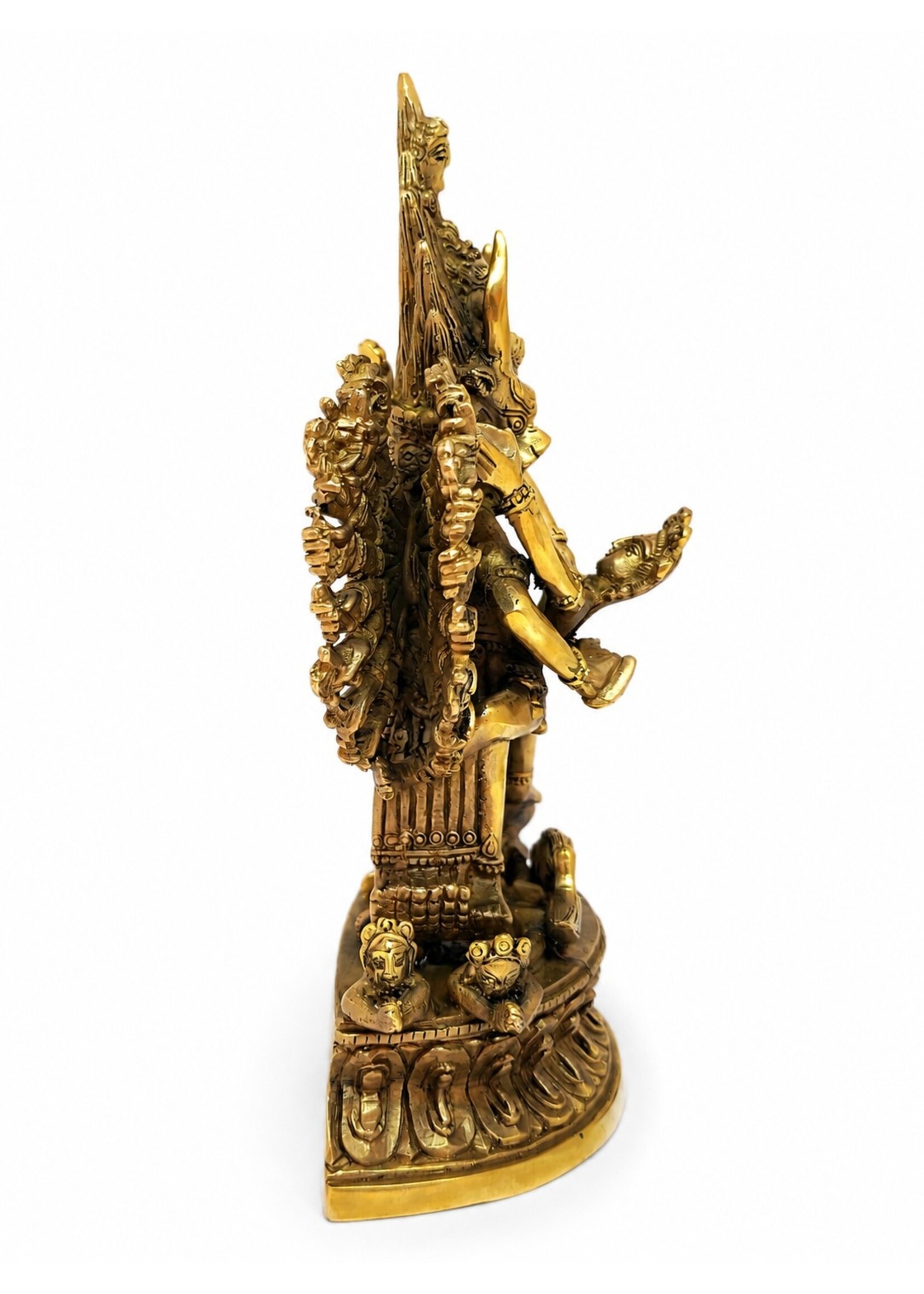 Statua tibetana Shinjé Shed Yab-Yum – Yamantaka e Vajravārāhī in unione, 18cm