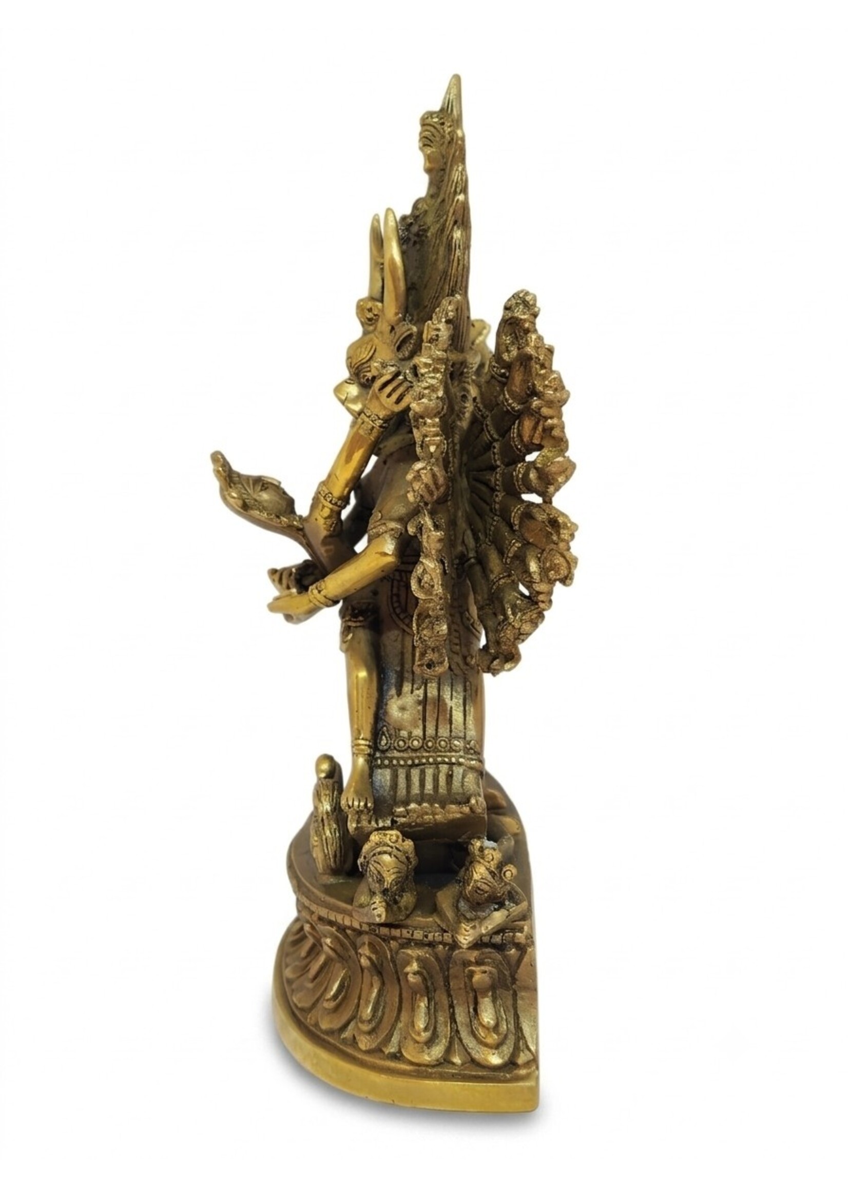 Tibetan Shinjé Shed Yab-Yum Statue, Yamantaka and Vajravārāhī in Union, 18cm