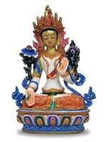 White Tara Statue, Hand-Painted