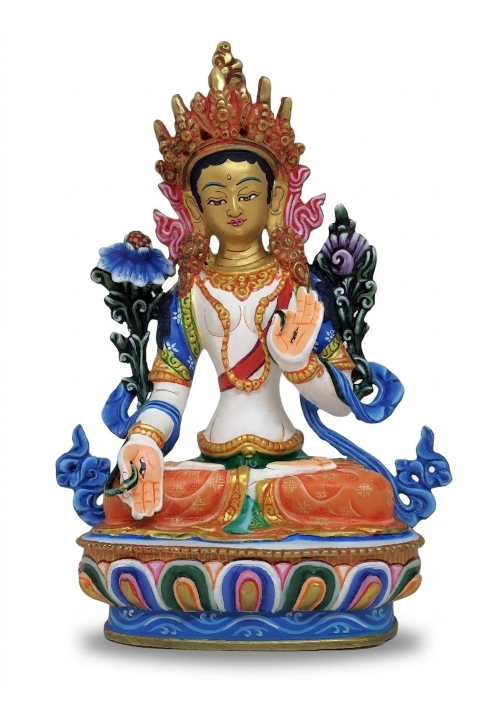 White Tara Statue, Hand-Painted