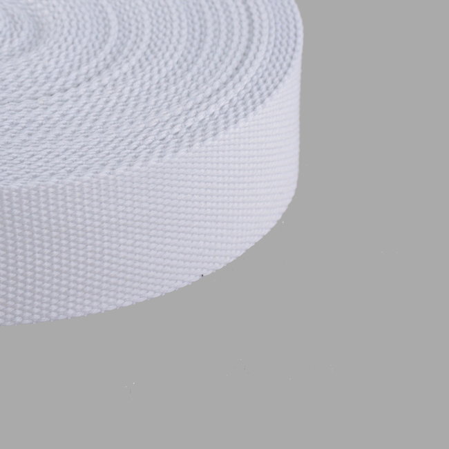 Cotton webbing Uni White