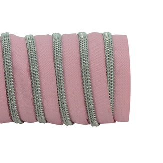 Zipper zoo Zipper tape Coil Light pink - Silver #5