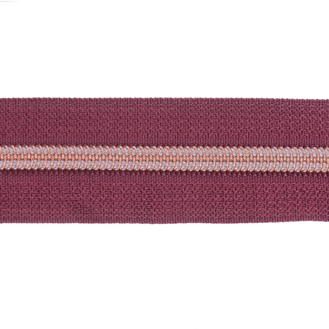 Zipper zoo Clearance Zipper-by-the-yard Porto with Rose gold - per meter