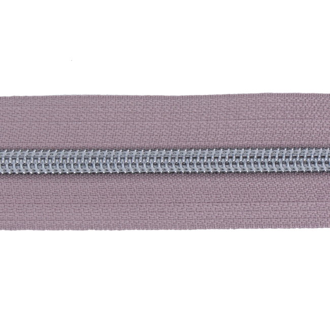 Nylon Zipper-by-the-yard Grape with Silver #5