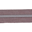 Zipper zoo Clearance Zipper-by-the-yard Denim look Mauve with Silver - per meter