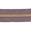 Nylon Zipper-by-the-yard Denim look Mauve with Gold
