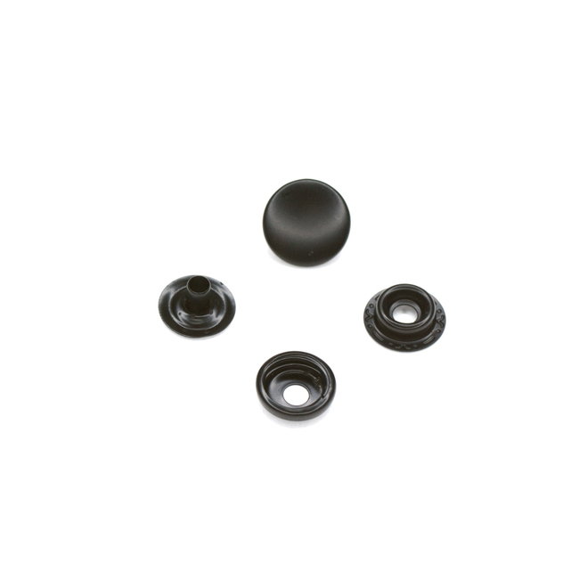 Snap fasteners Matt black 15mm