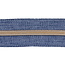 Nylon Zipper-by-the-yard Denim look Blue with Gold