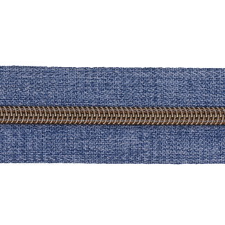 Zipper zoo Clearance Zipper-by-the-yard Denim look Blue with Anti-brass - per meter