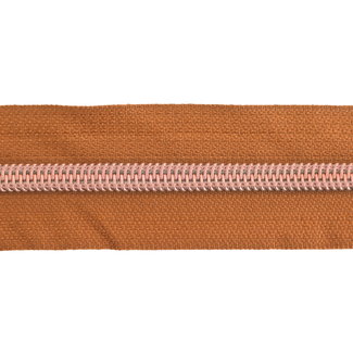 SO Clearance Zipper-by-the-yard Light cognac with Rose gold #5