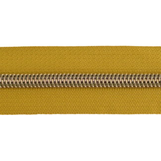 SO Clearance Zipper-by-the-yard Mustard with Shiny anti-brass #5