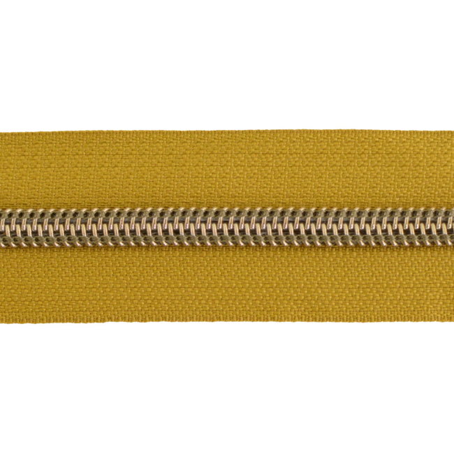 Nylon Zipper-by-the-yard Mustard with Shiny anti-brass #5