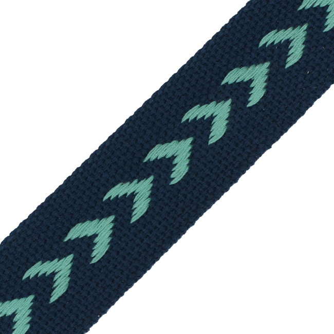 Webbing Zick Zack 38 mm, navy blue