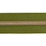 SO Zipper-by-the-yard Olive green with Shiny anti-brass #5