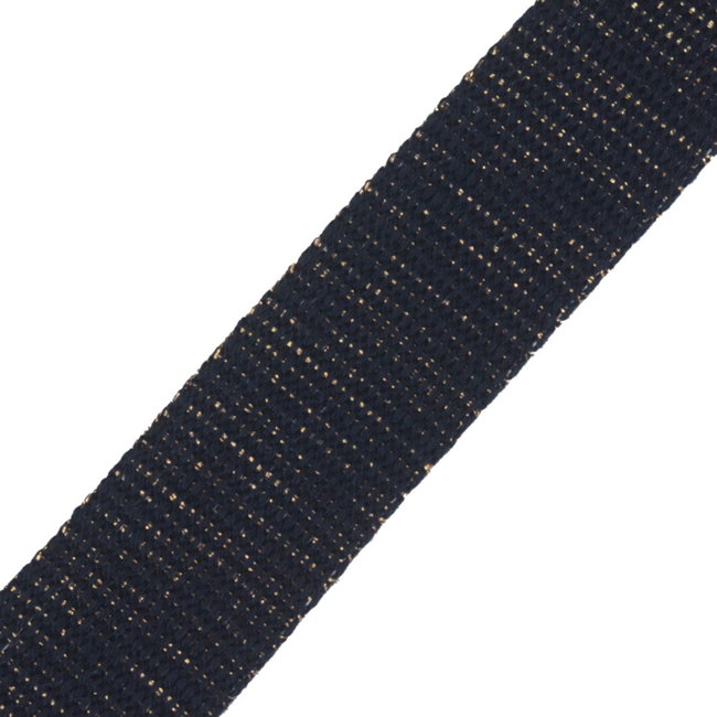 Tassenband Lurex Marine - Goud 30mm