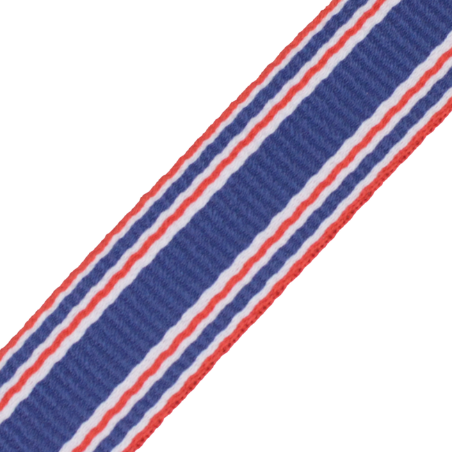 Tassenband Gestreept Rood-Blauw 30mm