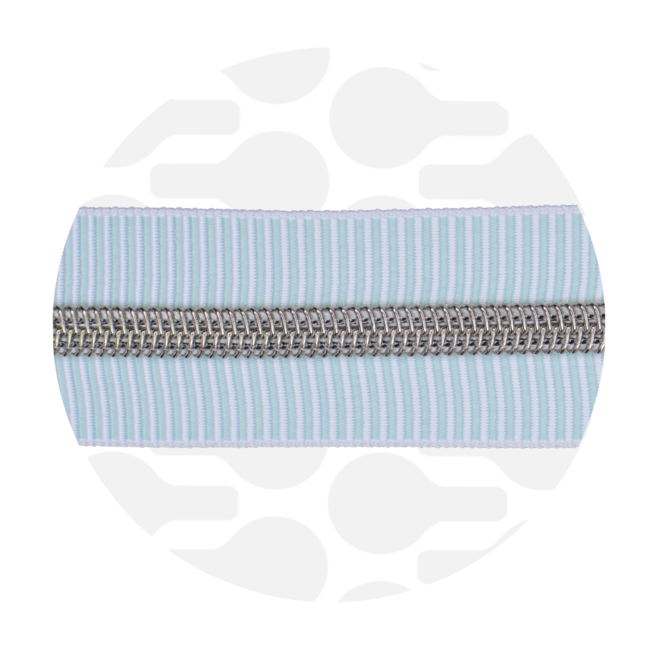 Minty Stripes | Nylon coil zipper | #5