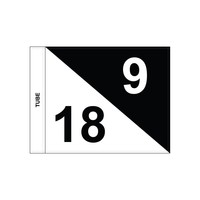GolfFlags GF  semaphore, numbered, white - black