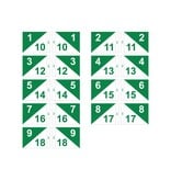 GolfFlags Golffahnen, semaphore, nummeriert, weiß - grün