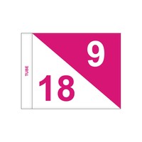 GolfFlags GF  semaphore, nummeriert, weiß - pink
