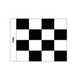 GolfFlags Golfvlag, checkered, wit - zwart