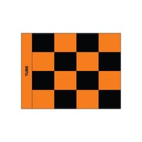 GolfFlags GV  checkered, zwart - oranje