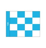 GolfFlags Golfvlag, checkered, wit - lichtblauw