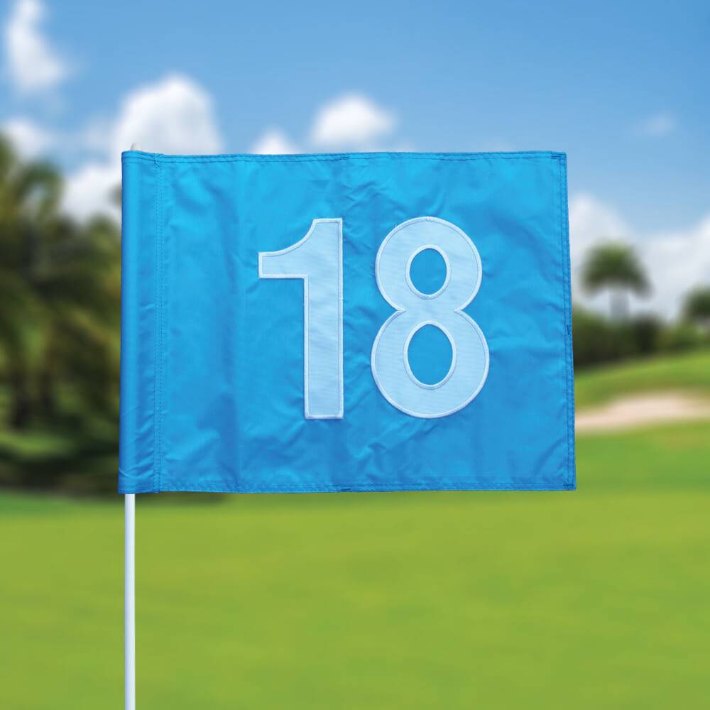 Golf flag, numbered, light blue GolfFlags GbR