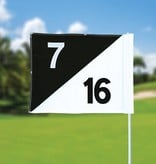 GolfFlags Golf flag, semaphore, numbered, white - black