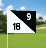 GolfFlags Golfvlag, semaphore, genummerd, wit - zwart