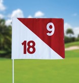 GolfFlags Golffahnen, semaphore, nummeriert, weiß - rot