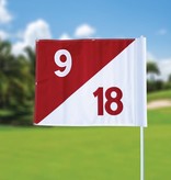 GolfFlags Golfvlag, semaphore, genummerd, wit - rood