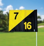 GolfFlags Golffahnen, semaphore, nummeriert, schwarz - gelb