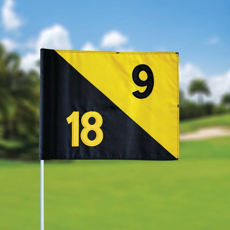 GolfFlags Golf flag, semaphore, numbered, black - yellow