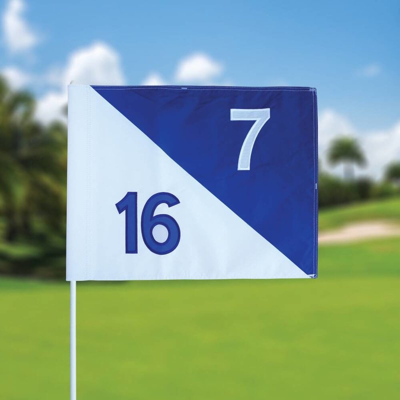 GolfFlags Golfvlag, semaphore, genummerd, wit - blauw