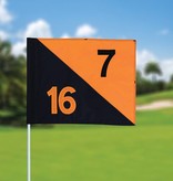 GolfFlags Golffahnen, semaphore, nummeriert, schwarz - orange