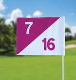 GolfFlags Golf flag, semaphore, numbered, white - pink