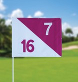 GolfFlags Golf flag, semaphore, numbered, white - pink