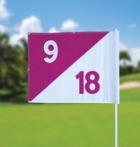 GolfFlags Golf flag, semaphore, numbered, white - pink