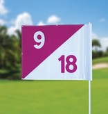 GolfFlags Golfvlag, semaphore, genummerd, wit - roze
