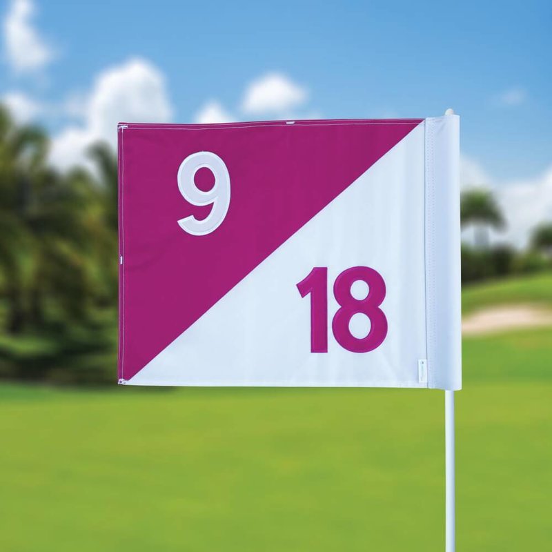 GolfFlags Golf flag, semaphore, numbered, white - pink