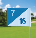 GolfFlags Golffahnen, semaphore, nummeriert, weiß - hellblau