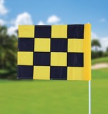 GolfFlags Golfvlag, checkered, zwart - geel