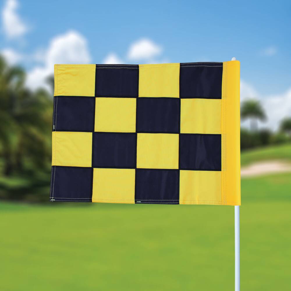 Beschikbaar Dodelijk Verrassend genoeg Golfvlag, checkered, zwart - geel - GolfFlags GbR