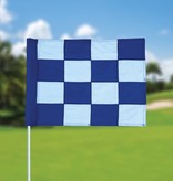 GolfFlags Golfvlag, checkered, wit - blauw