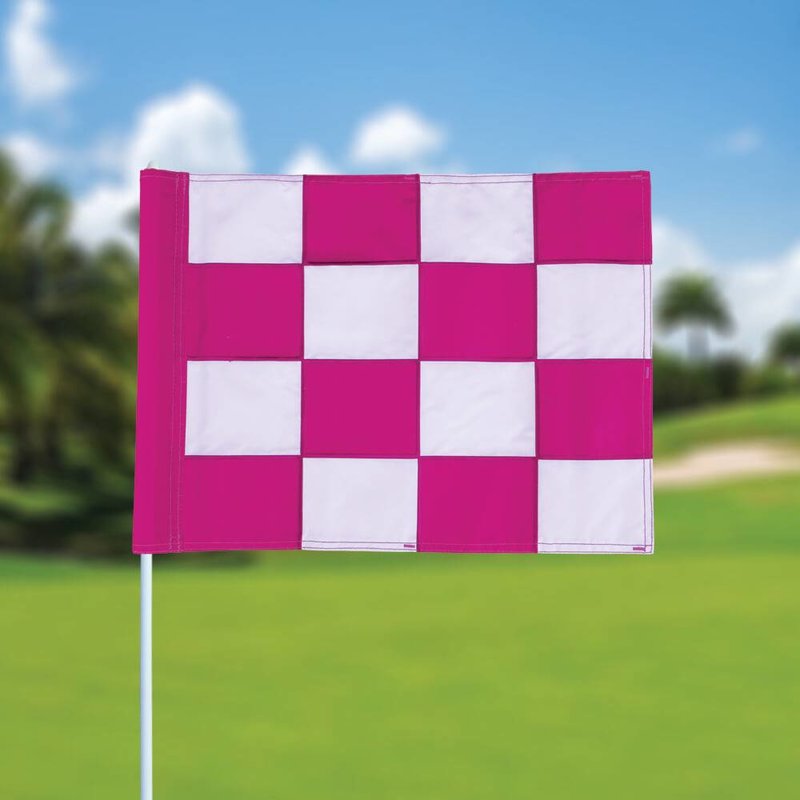 GolfFlags Golf flag, checkered, white - pink